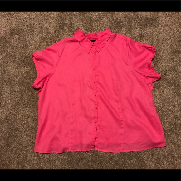 Avenue 30/32 Button Up Shirt Top🌷100% Linen Summer Classic - Picture 6 of 9